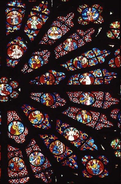 West Rose Window, részlet a Boldogságos Szűz Mária halálából, 1270 körül (lásd még: 220813) alkotó: French School