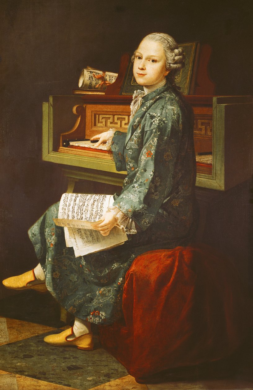 Fiatal férfi a klavikordnál, 1767 alkotó: French School