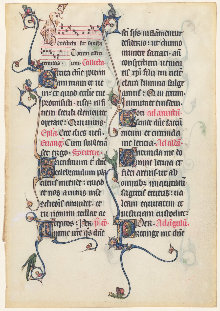 Kéziratos levél a Beauvais Misekönyvből alkotó: French 13th Century