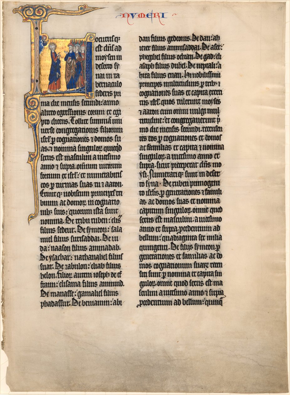 Mózes Izrael fiait számolja alkotó: French 13th Century