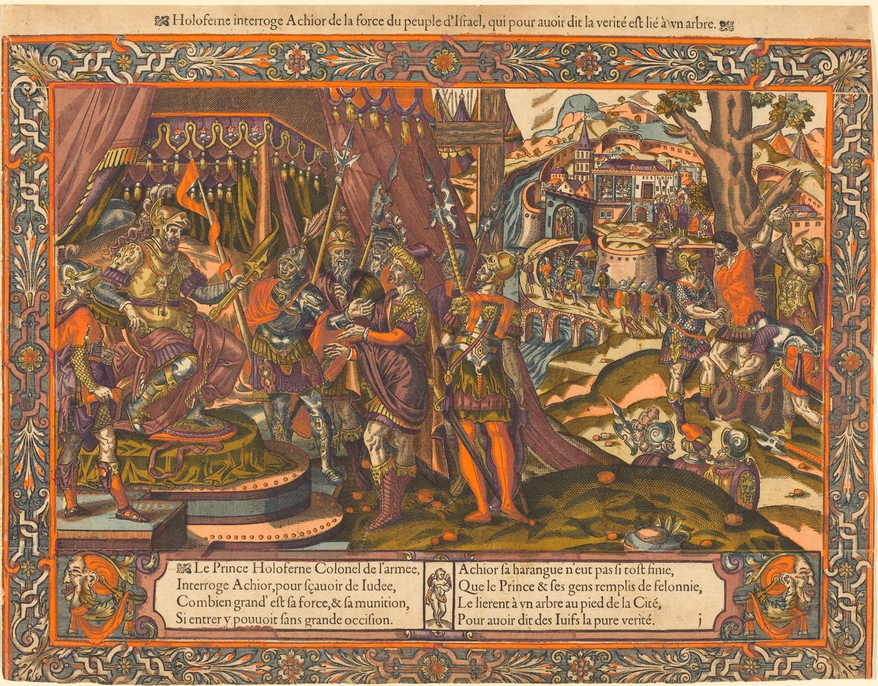 Holofernész kihallgatja Achiort alkotó: French 16th Century