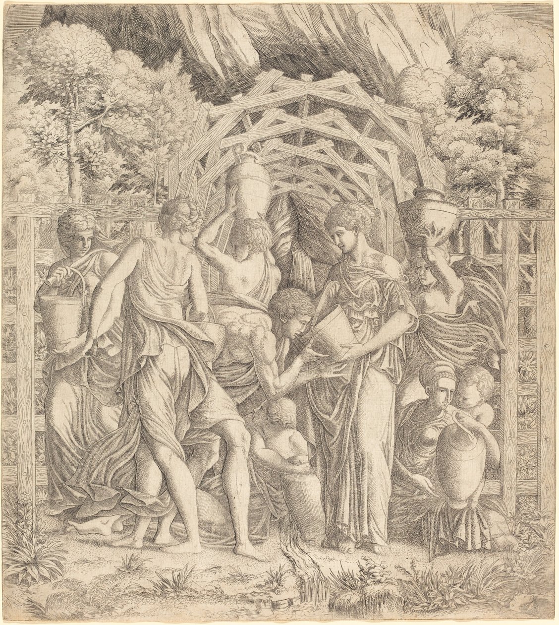 Fiatal férfi ivóvizet (Rebecca és Eliezer?) alkotó: French 16th Century after Francesco Primaticcio