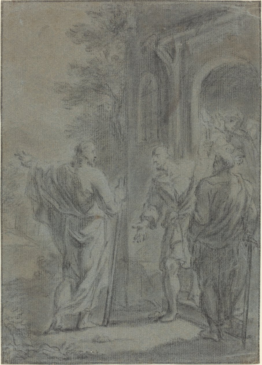 Figurák (Krisztus hívja az egyik apostolt?) alkotó: French 17th Century