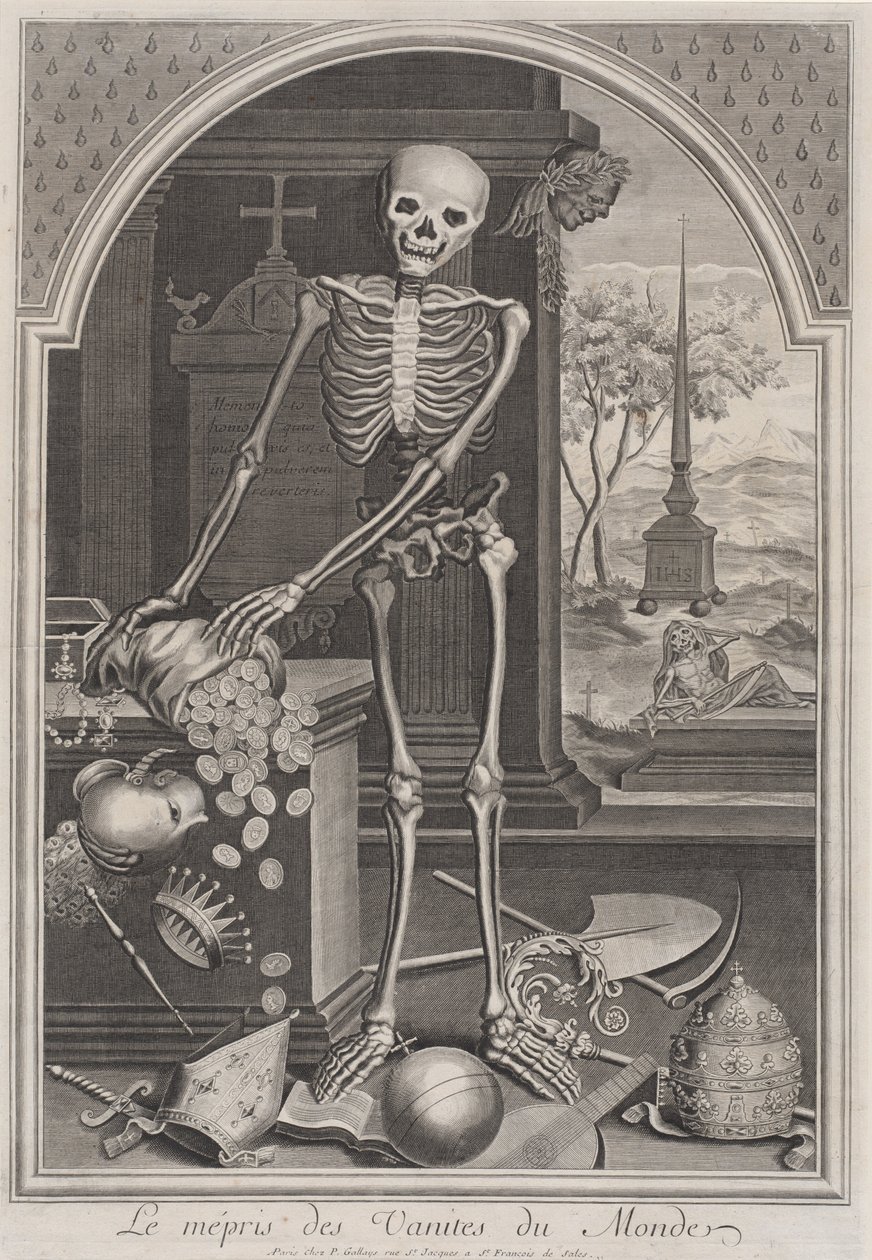 Halál világi hiúságokkal alkotó: French 18th Century