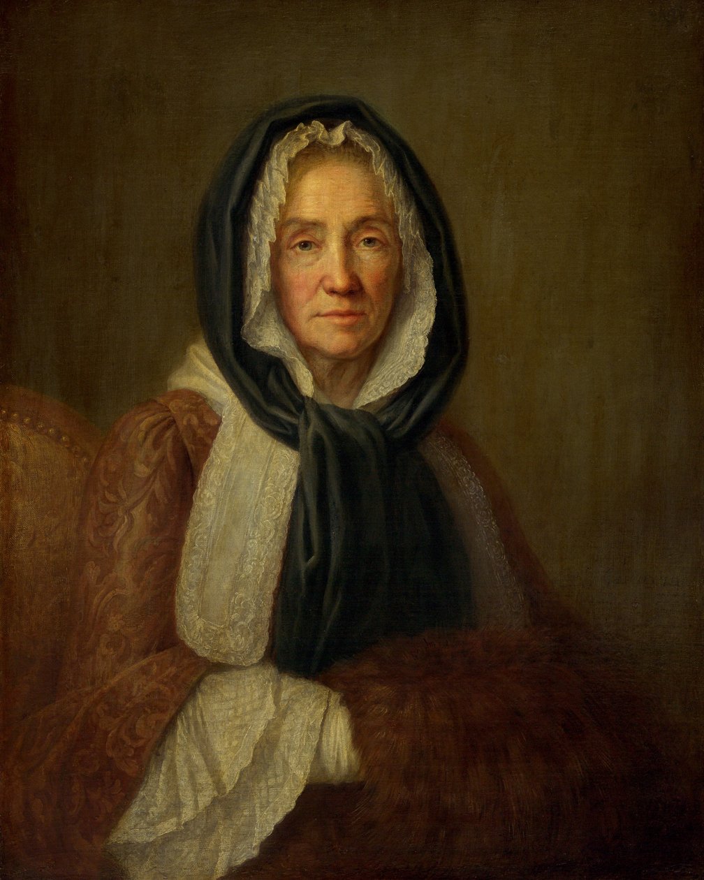 Öreg nő egy muffal alkotó: French 18th Century
