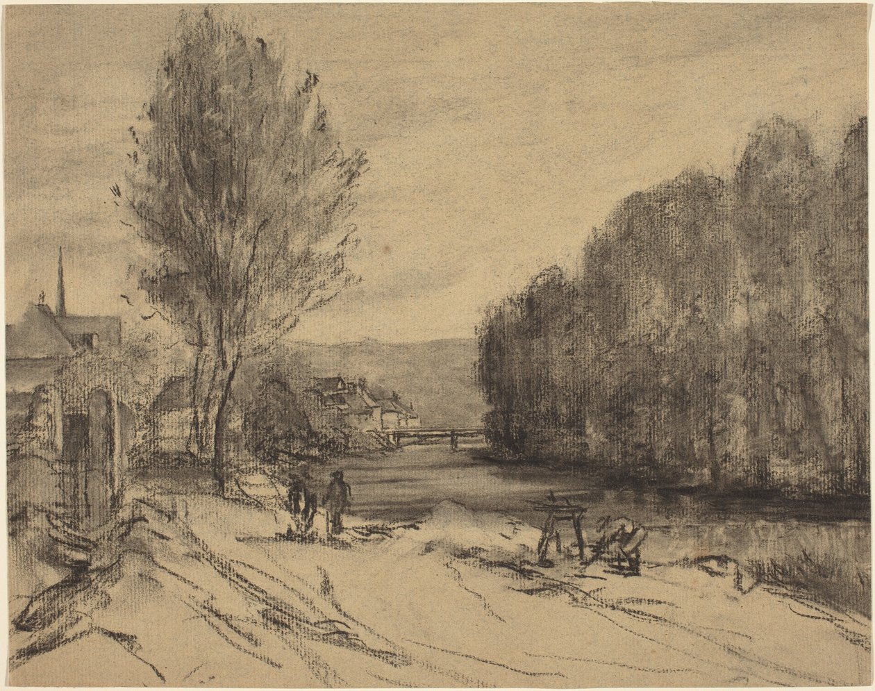 Táj folyóval alkotó: French 19th Century