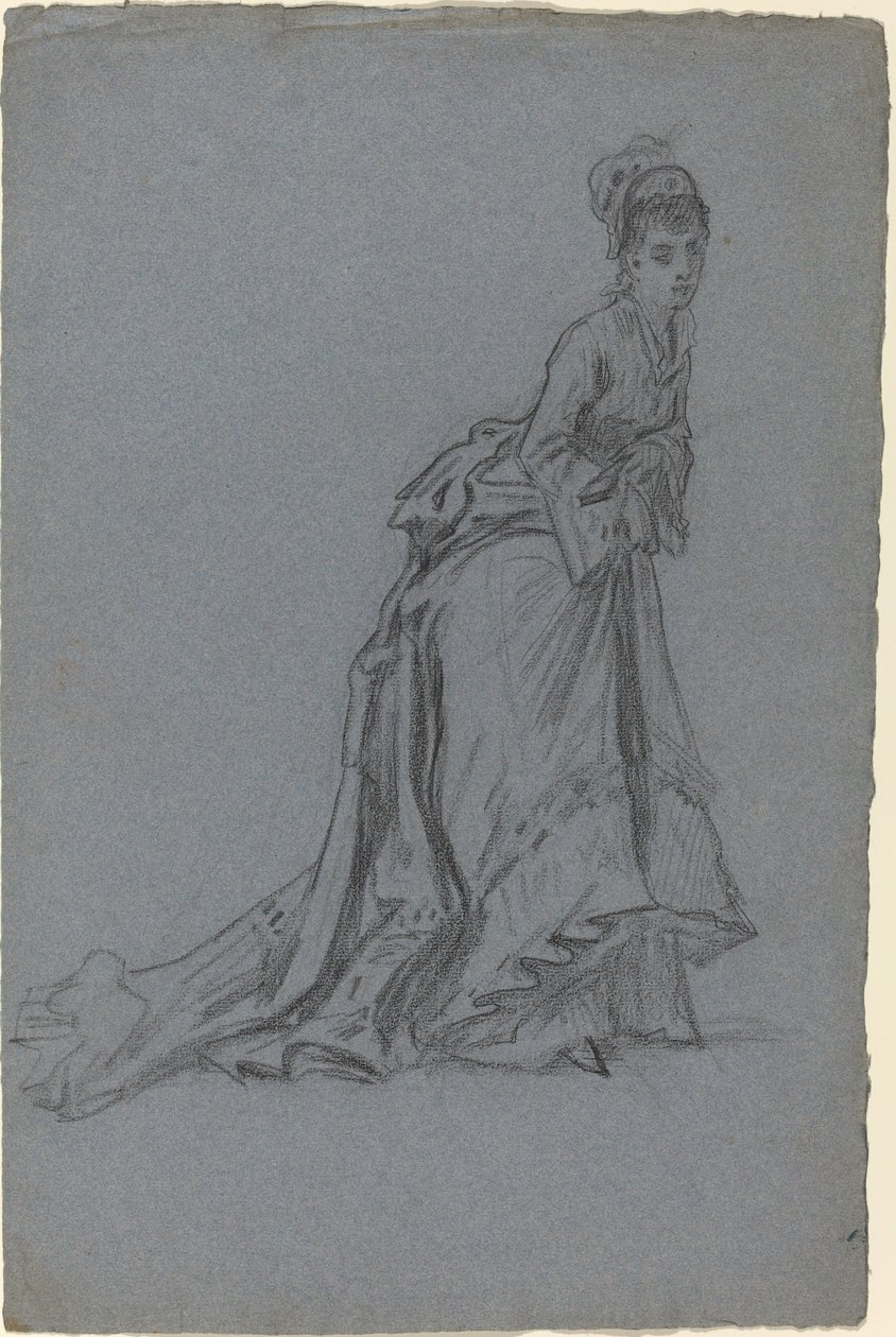 Divatos fiatal nő előrelépve alkotó: French 19th Century