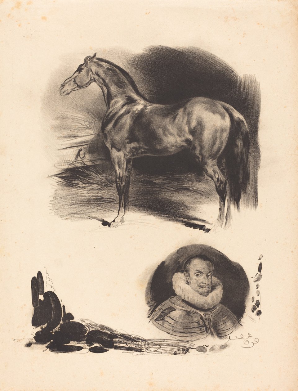 Vázlatok egy lóról és egy nemesről alkotó: French 19th Century