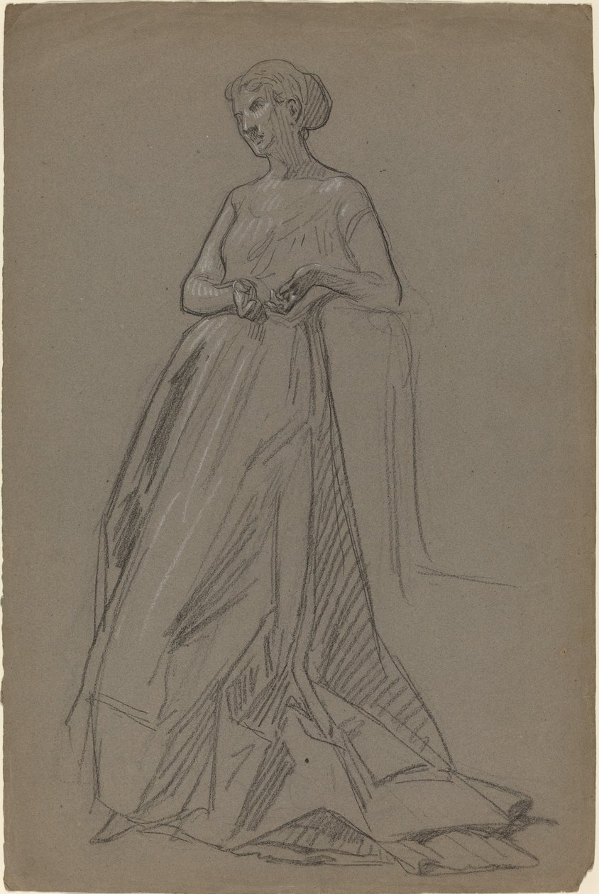 Álló nő a könyökére támaszkodva alkotó: French 19th Century