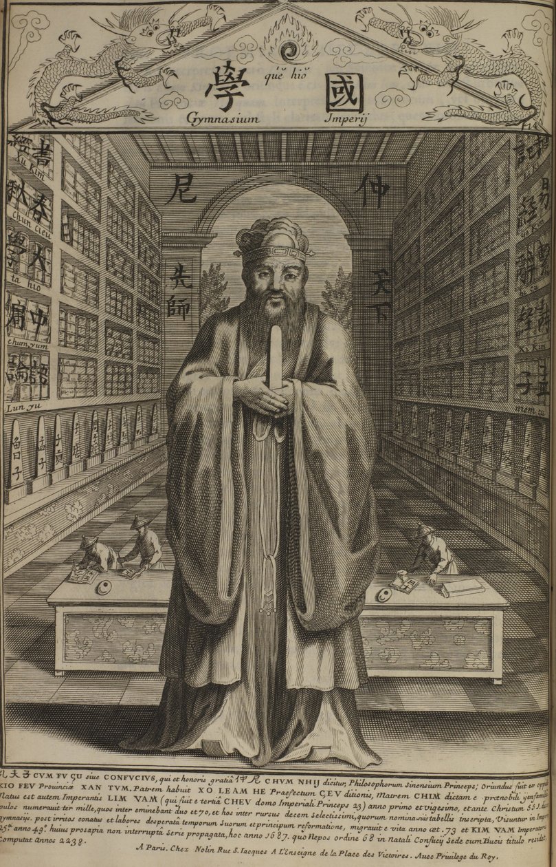 Konfucius kínai gondolkodó és társadalomfilozófus portréja (i.e. 551 ie 479). alkotó: French Master