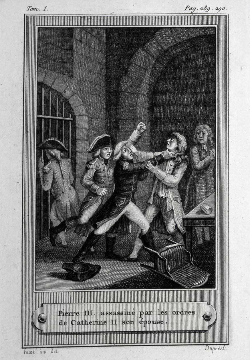 III. Péter Fjodorovics orosz császár meggyilkolása 1762. július 17-én alkotó: French Master