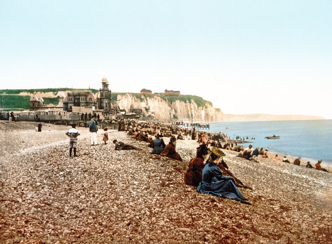 Tengerpart és fehér sziklák Dieppe-nél, 1890-1900 alkotó: French Photographer