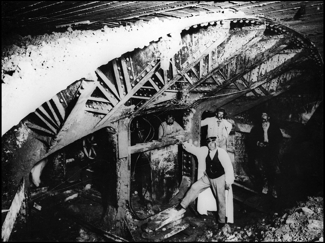 A párizsi metró építése - A metró munkái, 1-es vonal - fotózás alkotó: French Photographer