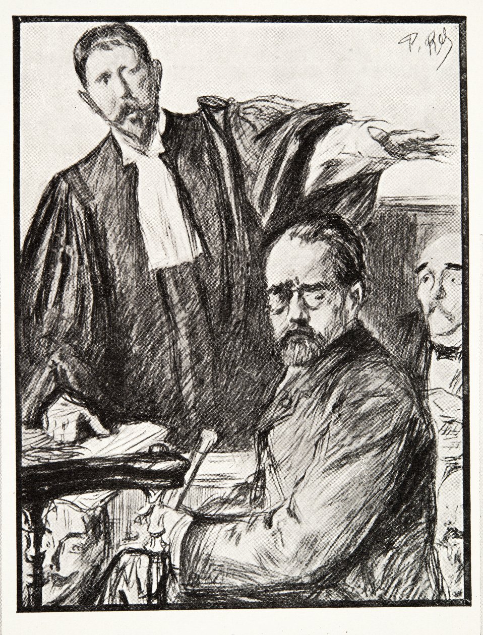 Dreyfus a tárgyalásán, A Harmadik Köztársaság története című kötetből. I, Political History, pub. 1933 (litho) alkotó: French Photographer