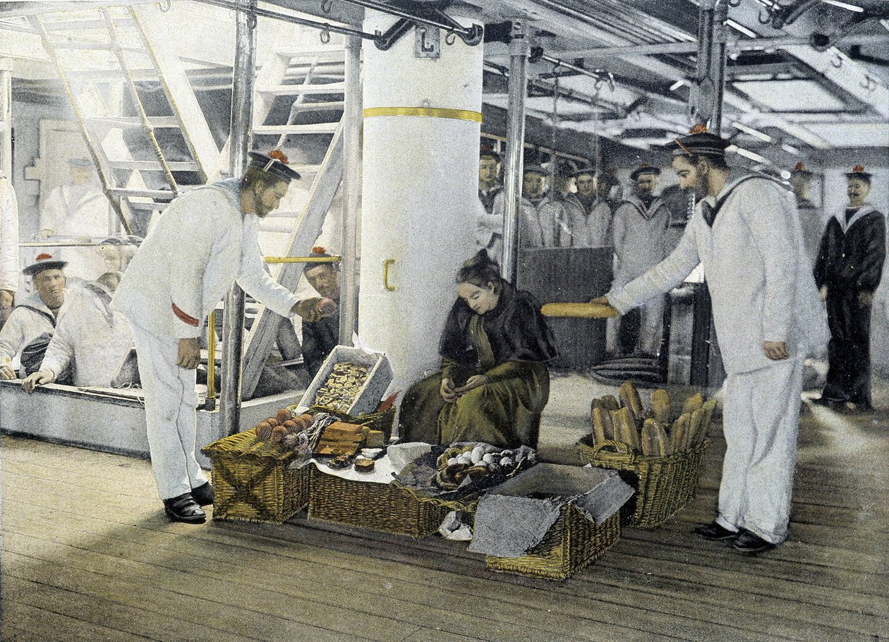 Francia tengerész, 19. század vége: az ehető élelmiszerek kereskedője - Bibl. des Arts deco. alkotó: French Photographer