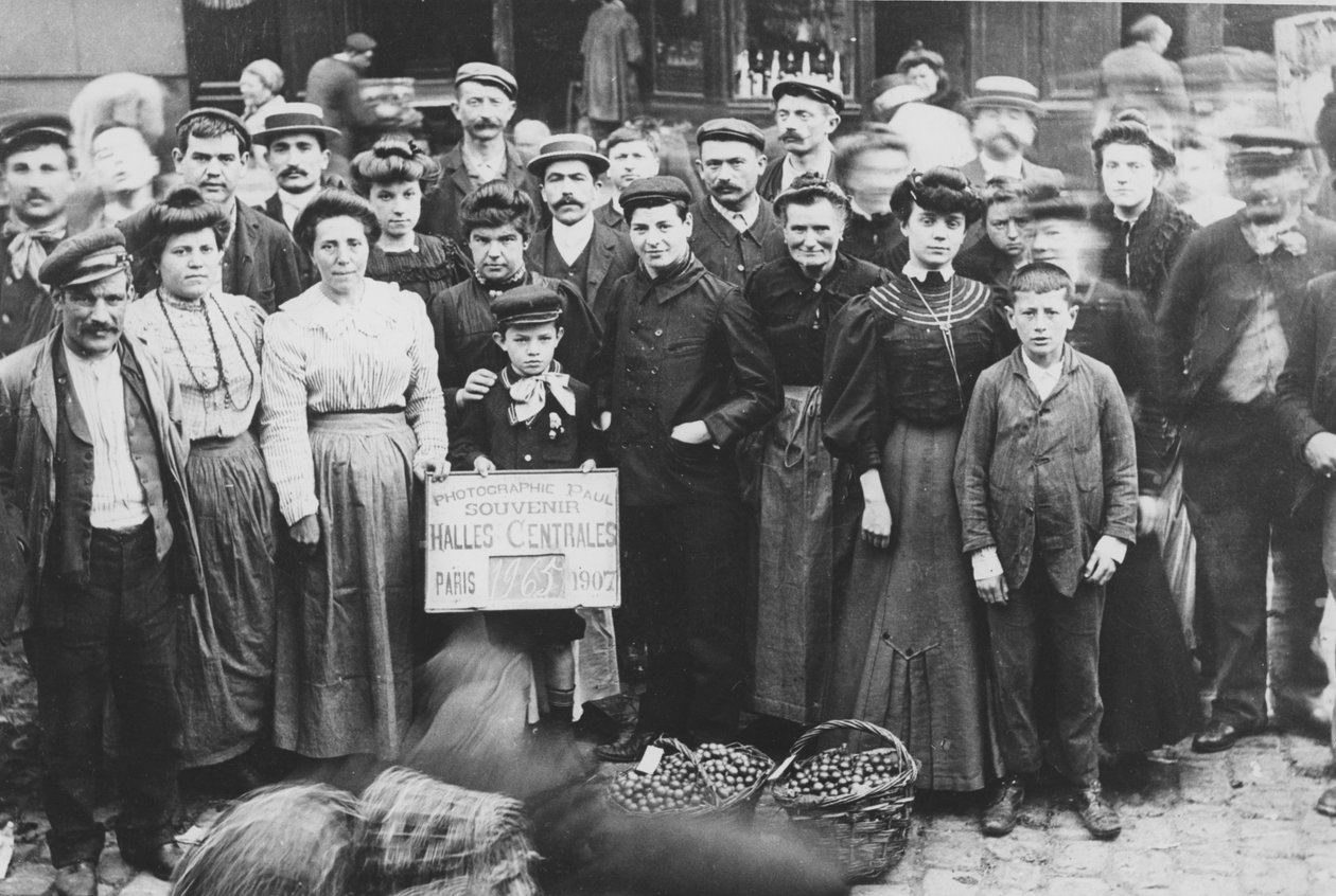 Bagneux kertészei, Les Halles piac, Párizs, 1907 alkotó: French Photographer