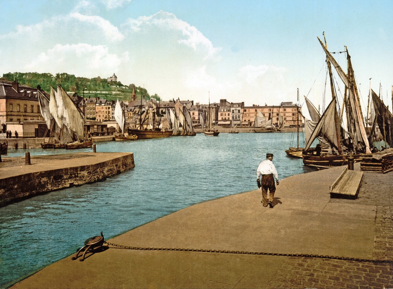 Honfleur kikötő, Franciaország, 1890-1900 alkotó: French Photographer