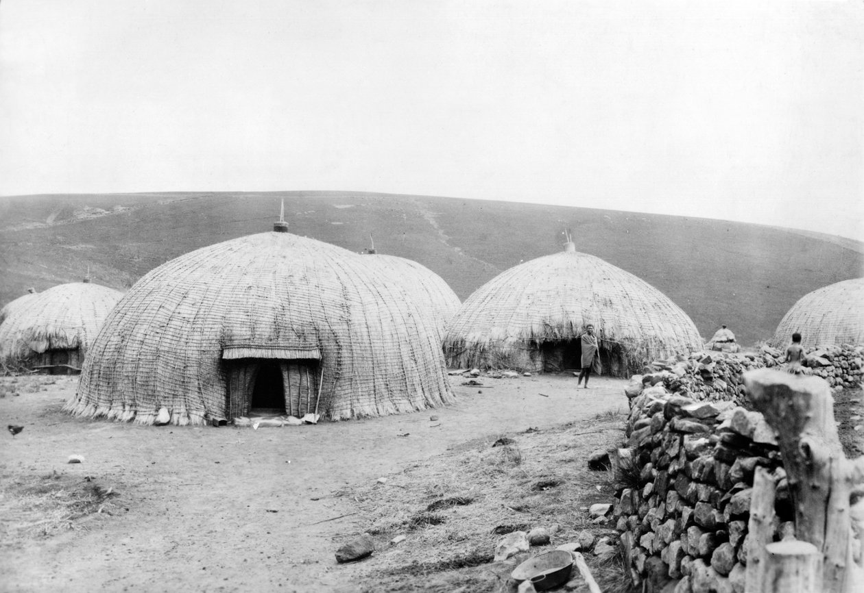 Kaffir Huts, Dél-Afrika, 1914 körül alkotó: French Photographer