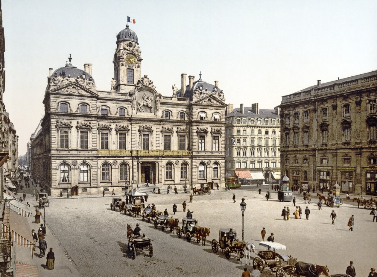 Lyoni városháza a Place de Terreaux-ból, 1890-1900 alkotó: French Photographer