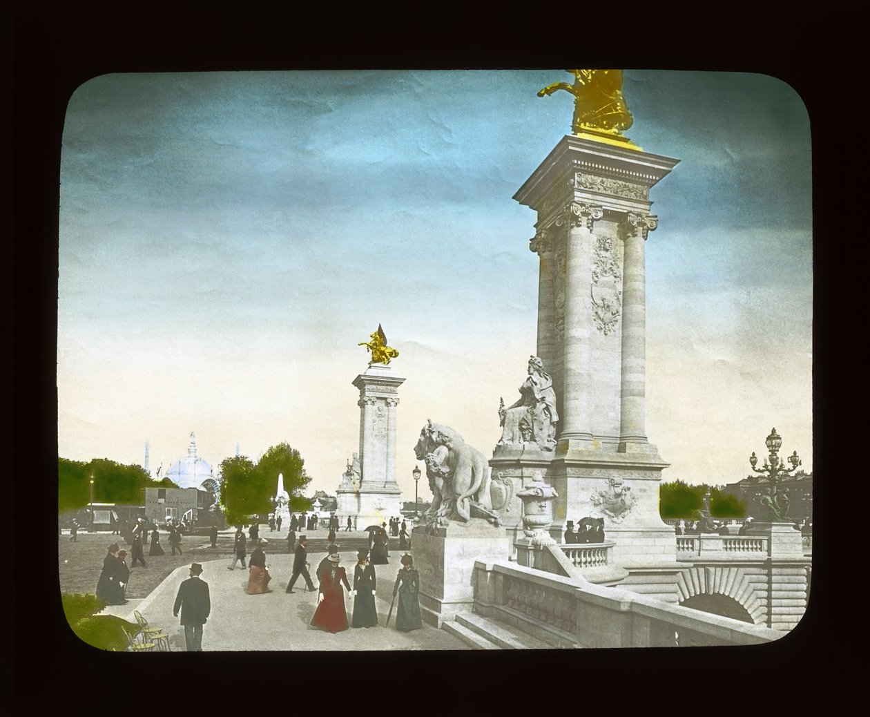 Párizsi kiállítás: Pont Alexandre III, 1900 (lámpás csúszda) alkotó: French Photographer