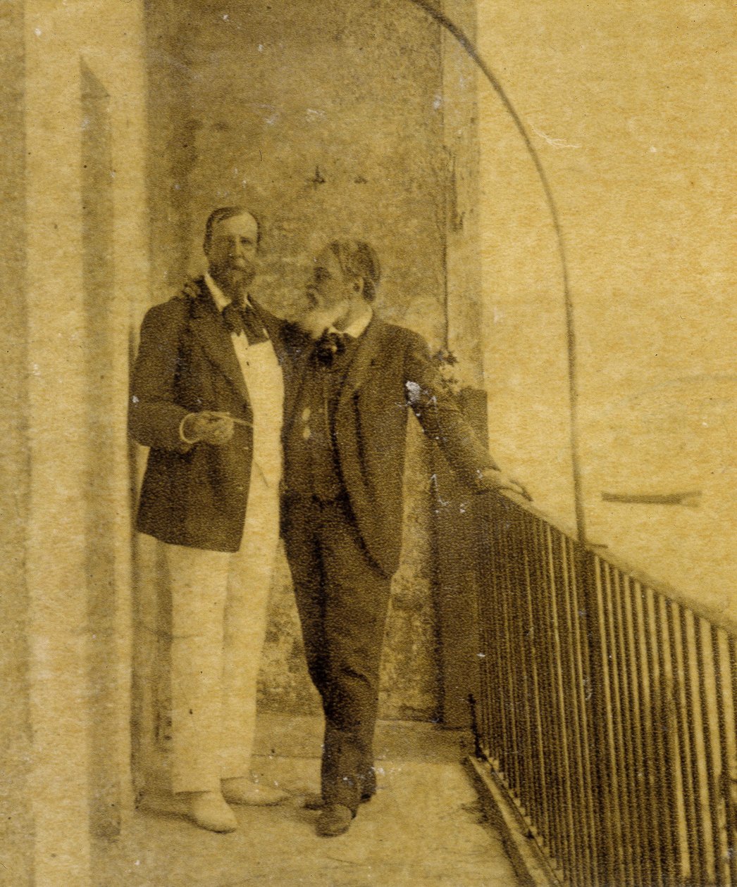 Paul Deroulede (1846-1914) és Jean Sully Mounet Mouney-Sully-ban (Mounet Sully) (1841-1916) San Sebastianban alkotó: French Photographer