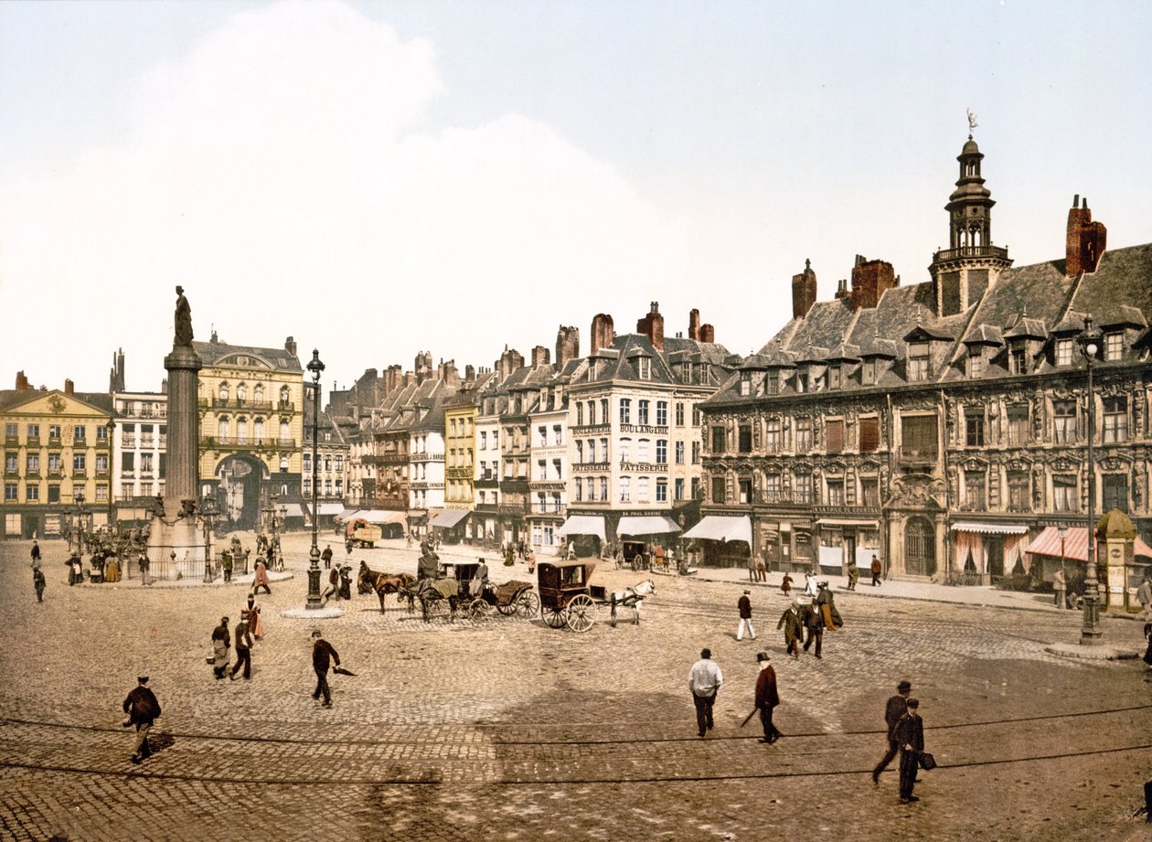Place du General de Gaulle, Lille, 1890-1900 alkotó: French Photographer