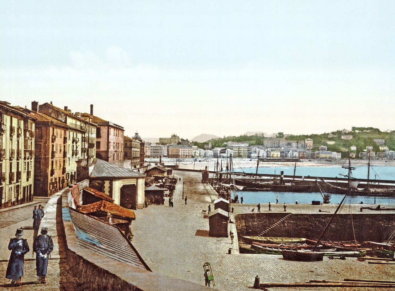 San Sebastian kikötő, Spanyolország, 1890-1900 alkotó: French Photographer