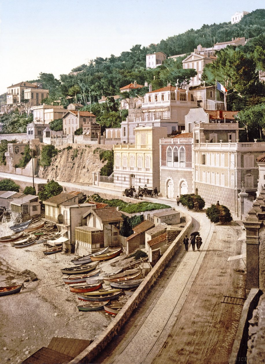 A Corniche Marseille-ben, pub. 1900 körül alkotó: French Photographer