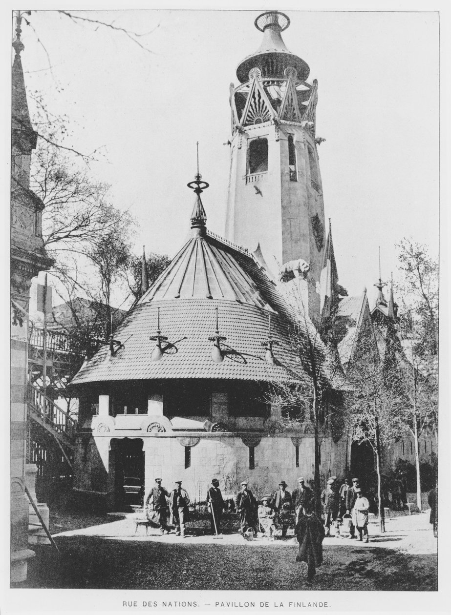 A finn pavilon a Rue des Nations-en az Exposition Universelle 1900-ban, Párizs alkotó: French Photographer