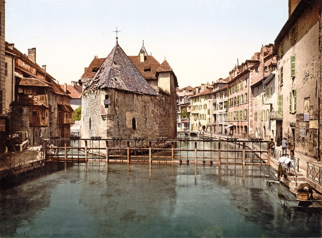 A Palais de lIsle a Thiou-csatornán, Annecy, 1890-1900 alkotó: French Photographer