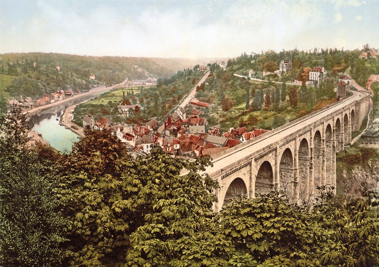 A Viaduct de Lanvallay, Dinan, Franciaország, 1890-1900 alkotó: French Photographer