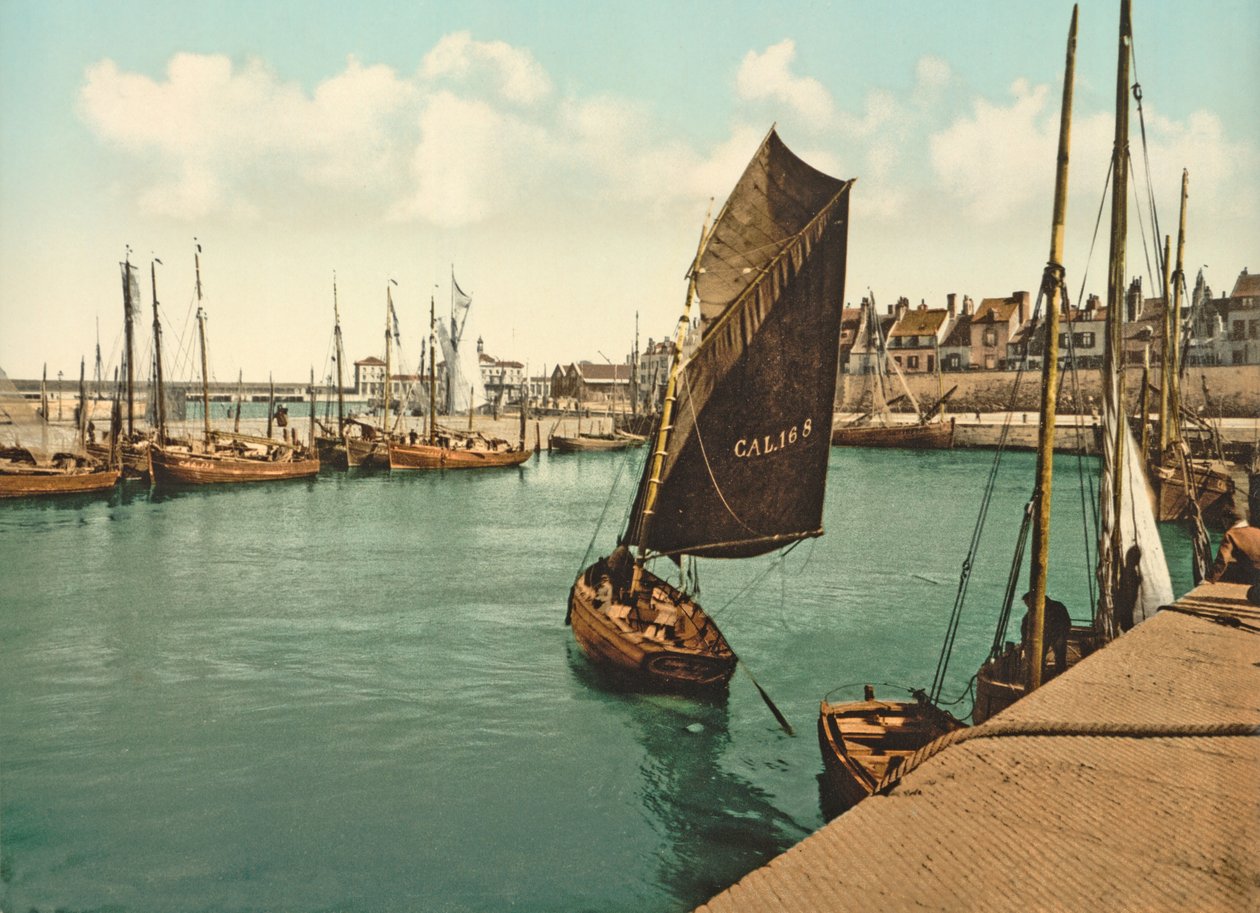 Kilátás a calais-i kikötőre, 1890-1900 alkotó: French Photographer
