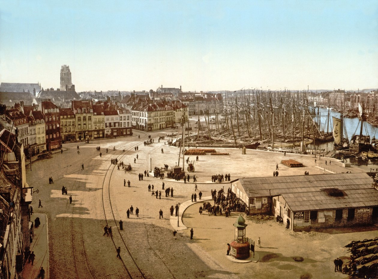 Dunkerque-i kikötő látképe, 1890-1900 alkotó: French Photographer