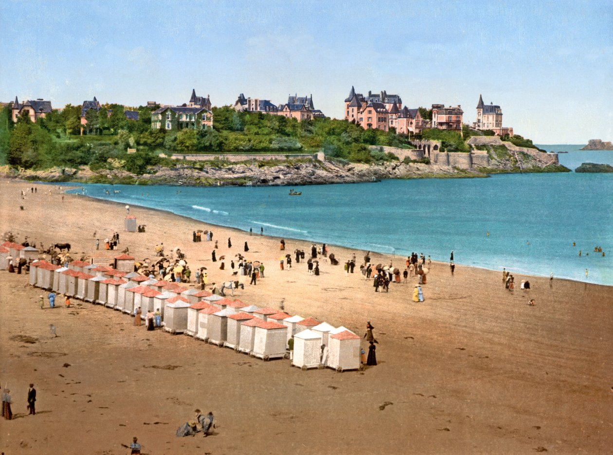 Pointe de la Malouine kilátása a Plage de lEcluse-ről, Dinard, 1890-1900 alkotó: French Photographer
