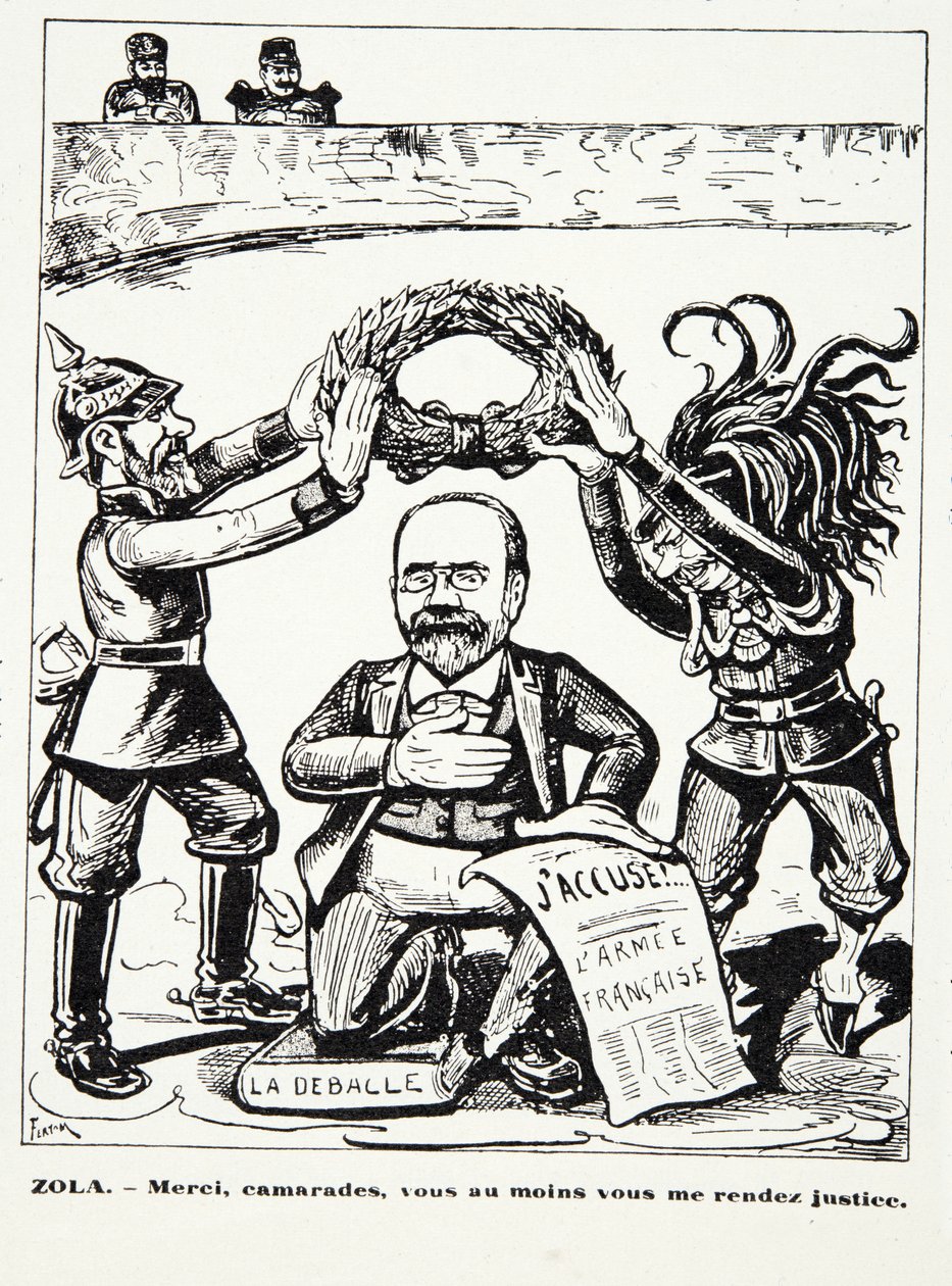 Zola – Köszönöm, elvtársak, legalább igazat adtok nekem, a Histoire de la Troisieme Republique-ból, Vol. I, Political History, pub. 1933 (litho) alkotó: French Photographer