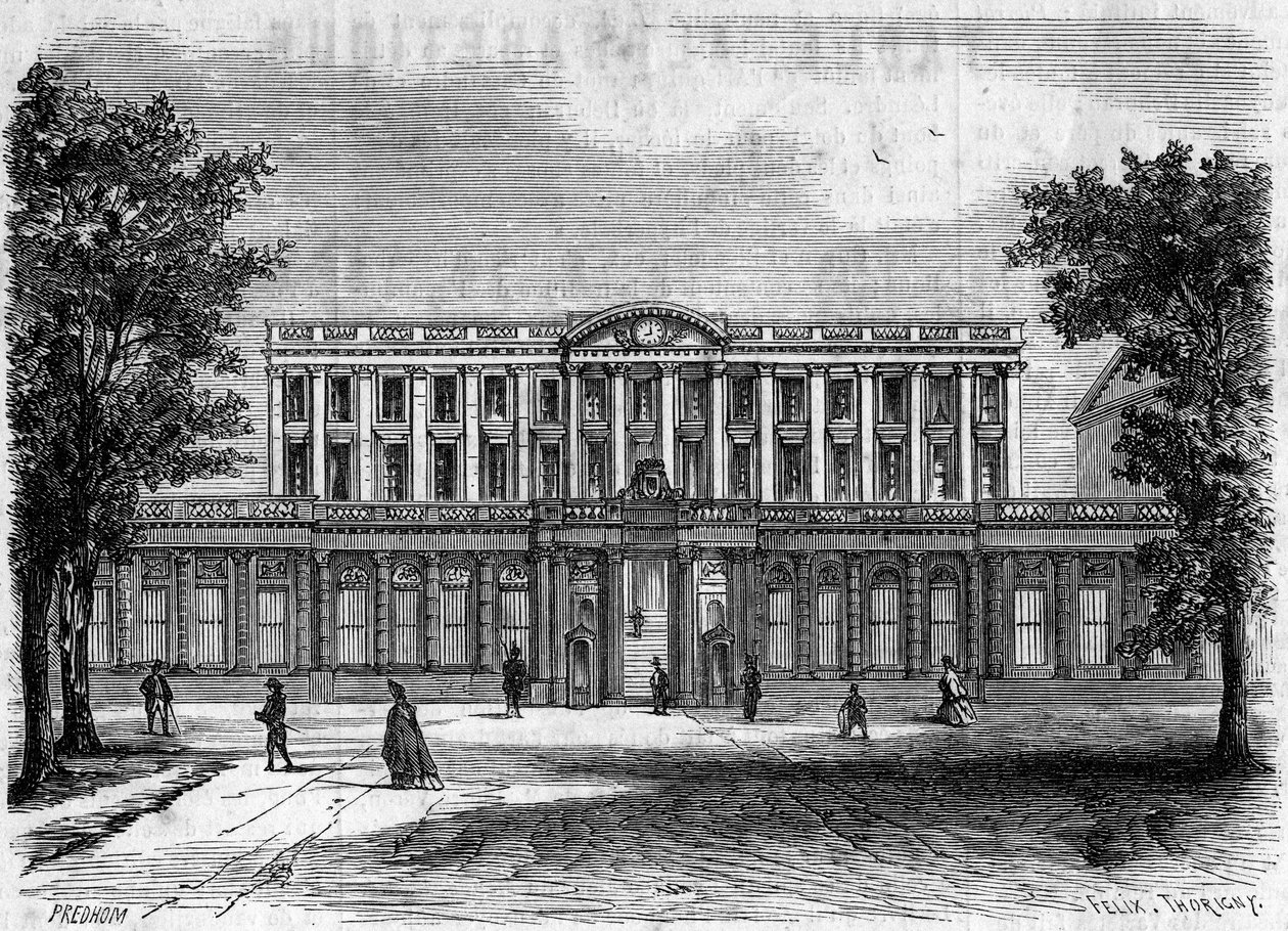 18. századi építészet: a Bordeaux-i Városháza külső képe, Gironde (33) alkotó: French School