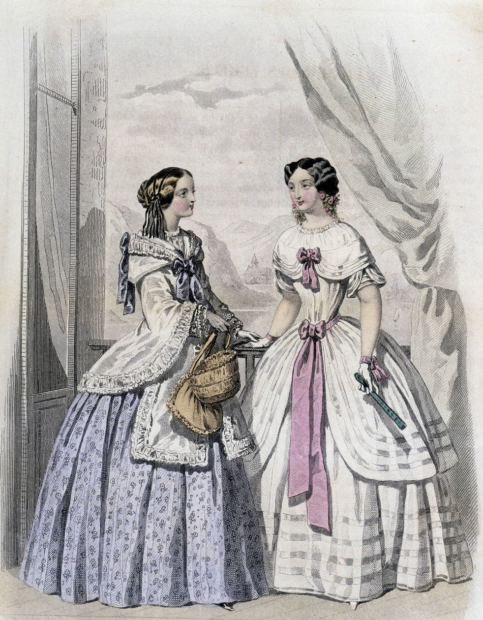 2 divatos nő – a „” Journal des Demoiselles”-ben, 1852. alkotó: French School