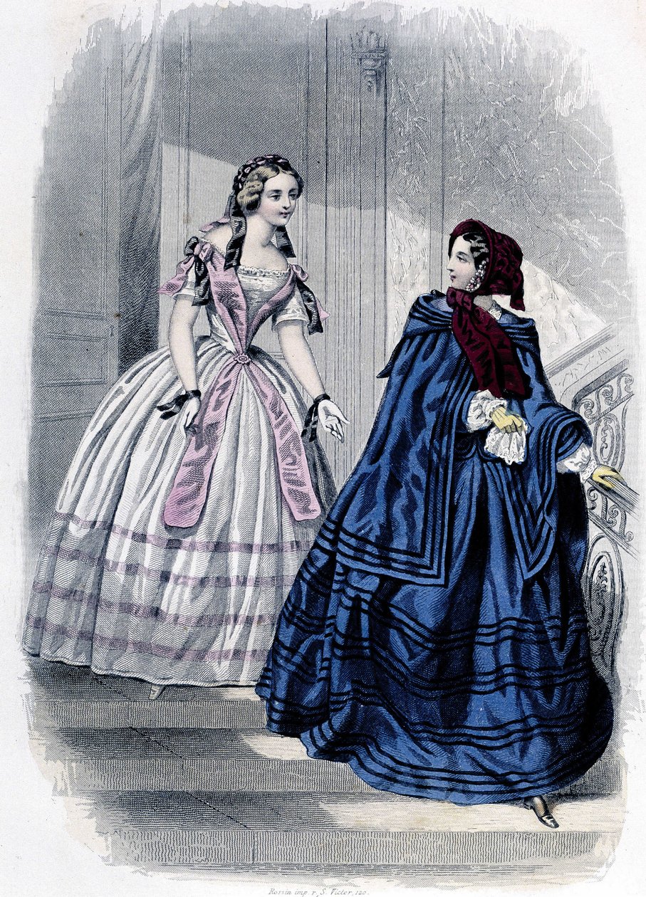 2 divatos nő – a „” Journal des Demoiselles”-ben, 1852. alkotó: French School