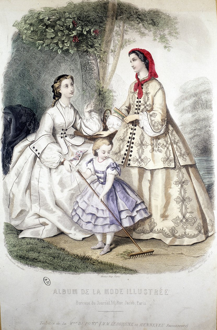 2 nő és egy lány: Divat – az „Illustrated Fashion Album”-ban” alkotó: French School
