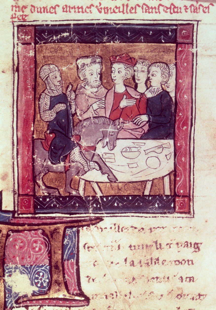 4697 Fr. 110 f.405 Galahad jön Arthurhoz, 1250-80 körül (lásd még: 151821) alkotó: French School