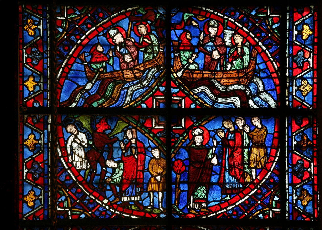4 panel a St Germain ablakból (w29b) alkotó: French School