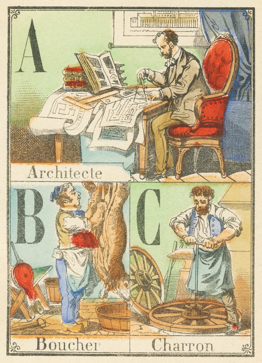 A B C: Építész, hentes, Charron alkotó: French School