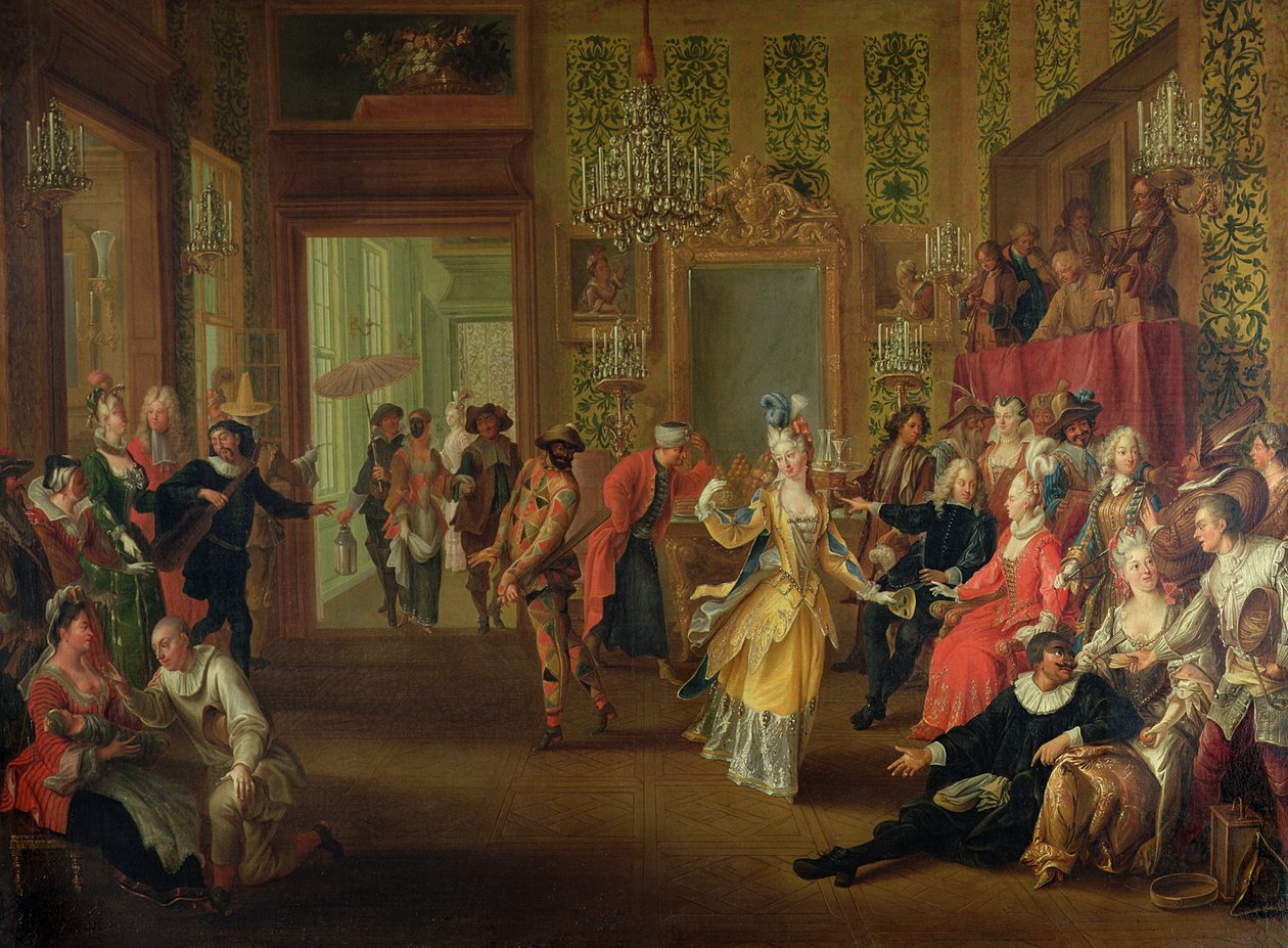 A Bal Pare a karnevál idején, 1710 körül alkotó: French School