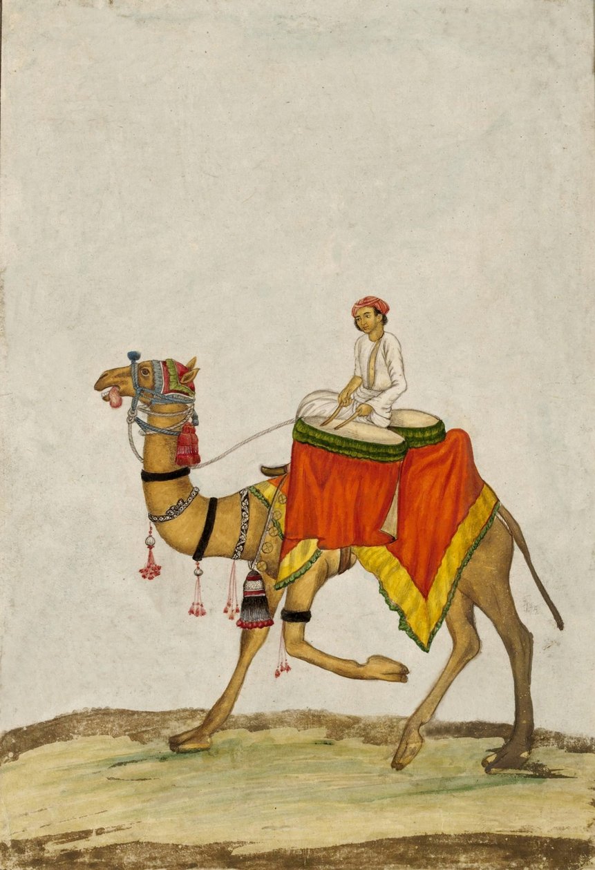 Egy teve lovasával dobban, c. 1840 (guache) alkotó: French School