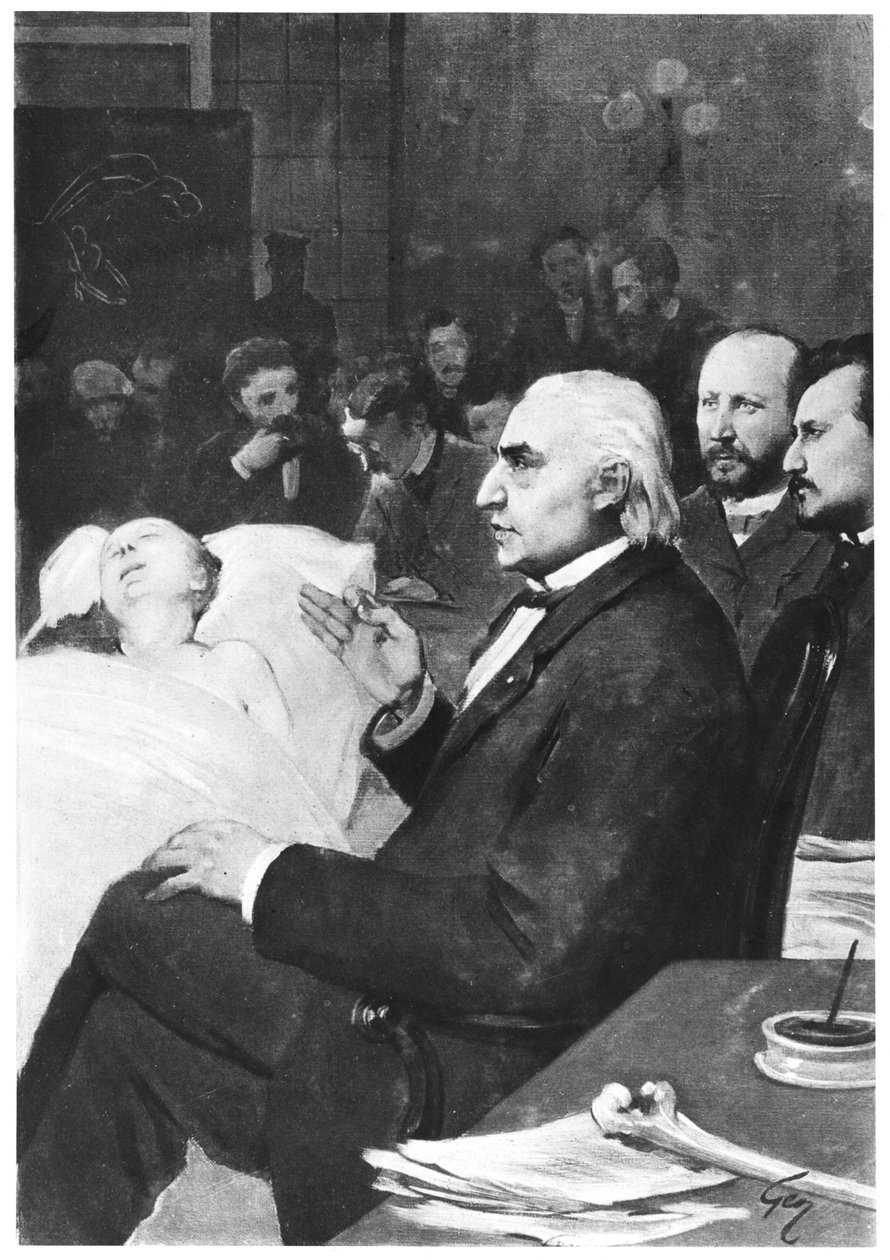 Klinikai lecke Jean Martin Charcot orvossal (1825-93) a Salpetriere-ben alkotó: French School