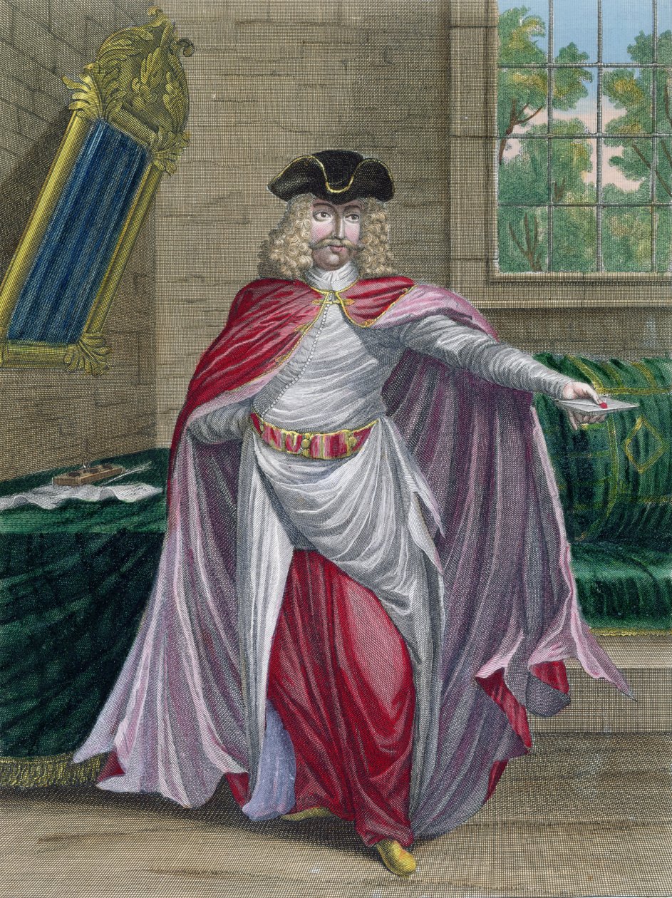 Egy francia kereskedő Törökországban, a Recueil destampes sur les Costumes du Levant, metszett Gerard Jean Baptiste Scotin (1671-1716) 1707-08 alkotó: French School