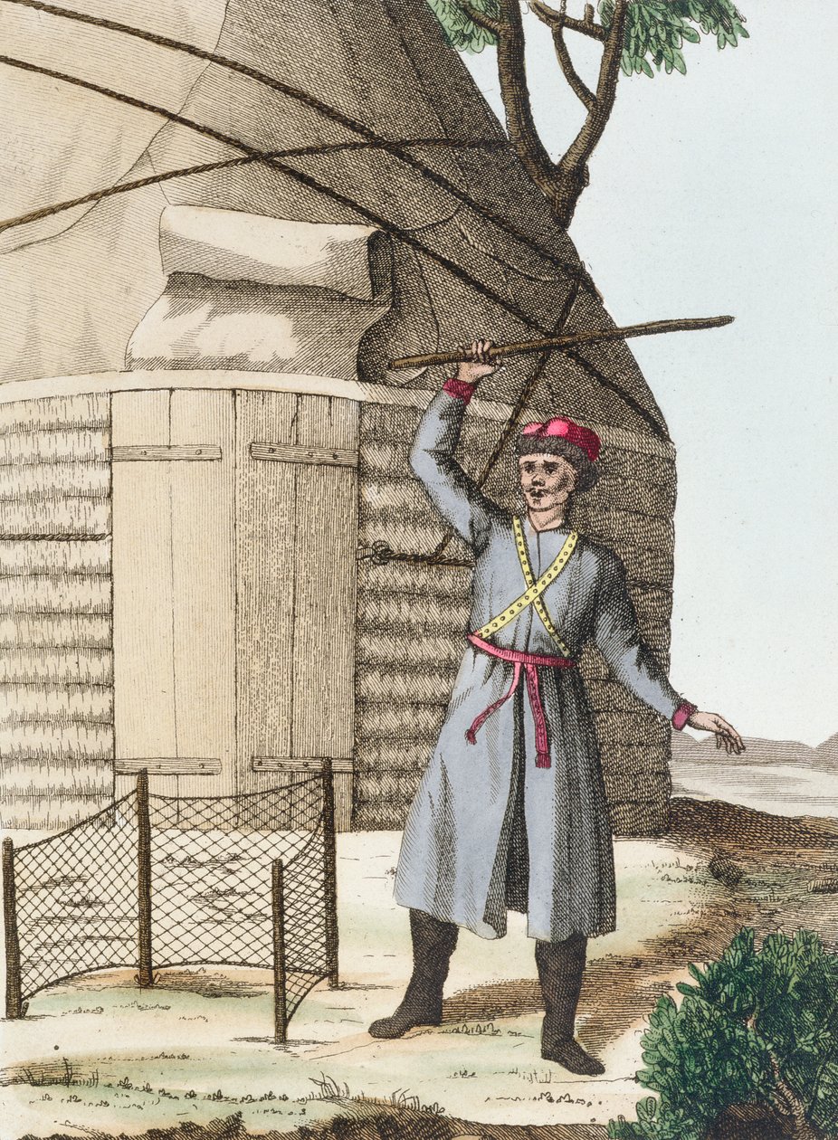 Egy kalmuk, aki elriasztja a gonosz szellemeket felesége vajúdása közben alkotó: French School