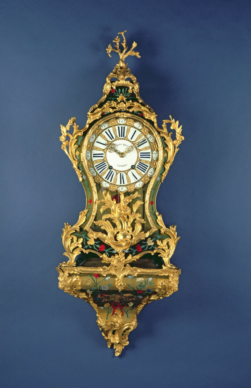 XV. Lajos konzolos óra, 1745 körül (sárgaréz, ormolu, foltos kürt és elefántcsont) alkotó: French School