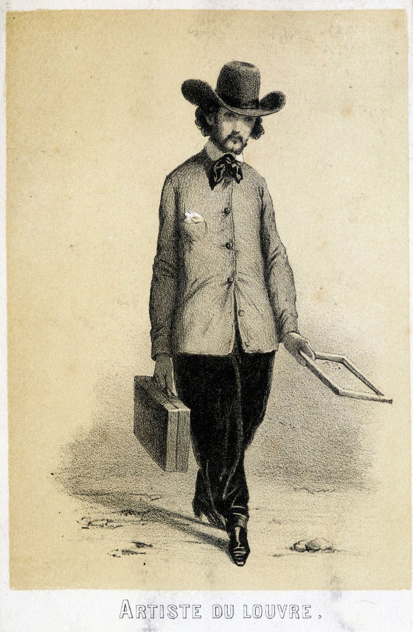 Egy Louvre-i művész – litográfia alkotó: French School