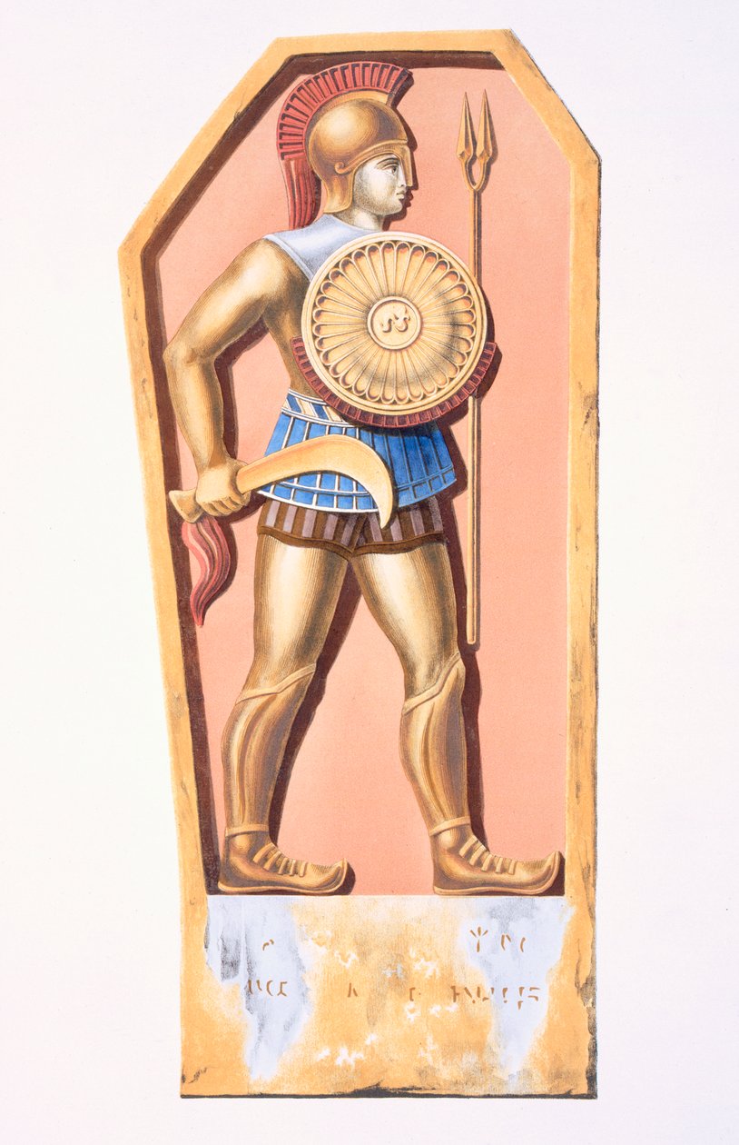 Egy likaóniai katona, a törökországi Konya-i kolónia sírkövének másolata a Description de lAsie Minore-ból, amelyet az 1833-37-es francia kormány parancsára Charles Texier készített, 1847-ben, Párizs alkotó: French School